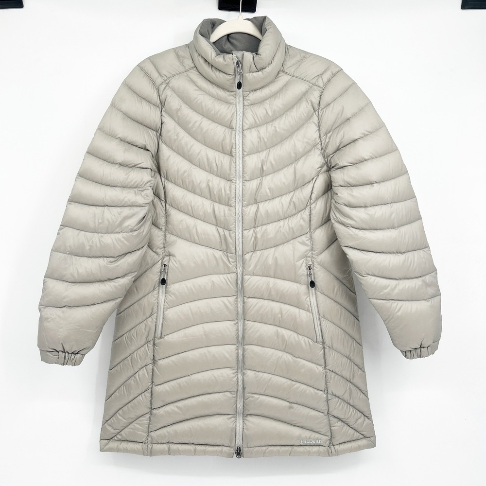L.L. Bean Womens Ultralight 850 Down Quilted Puffer Coat Jacket Size M‎ Gray